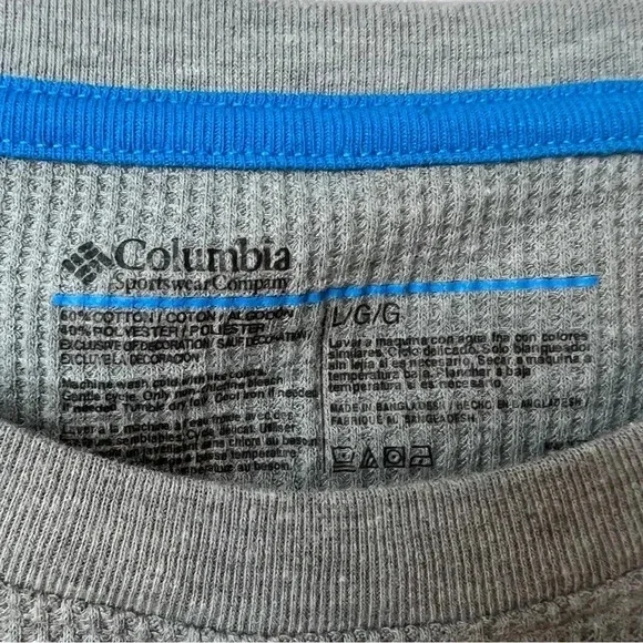 Columbia Men's Pine Peak Waffle Cotton Blend Long Sleeve L - Picture 2 of 5